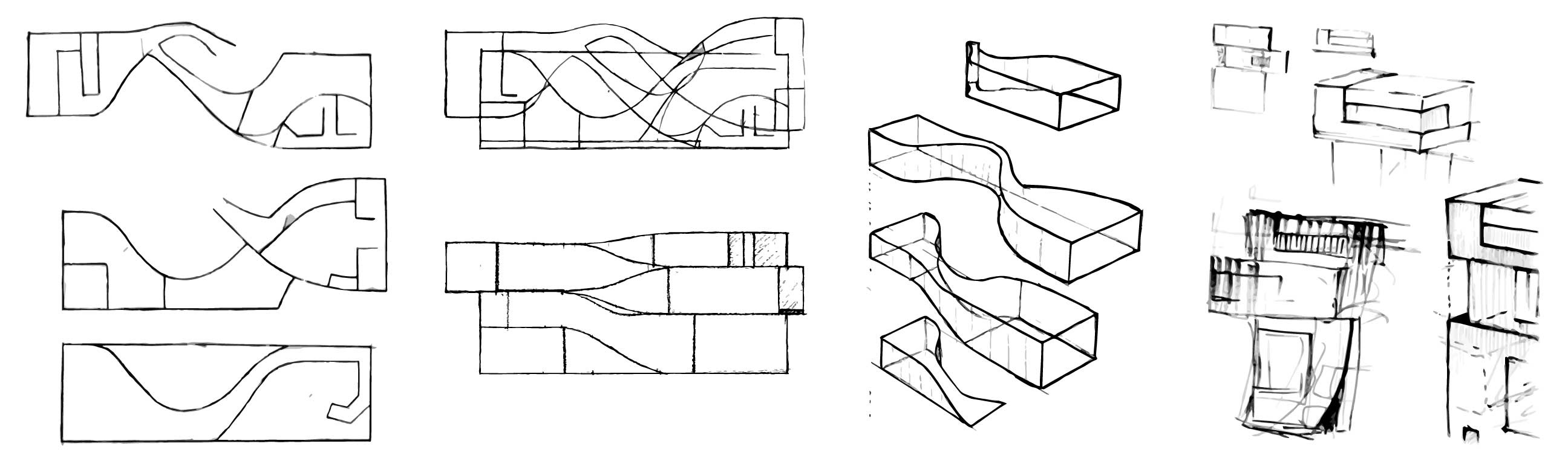 Collage of template sketches for Mitsume Dori